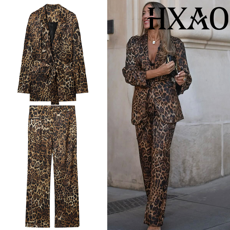 Winter Clothing Vintage - HXAO Set di pantaloni leopardati Set