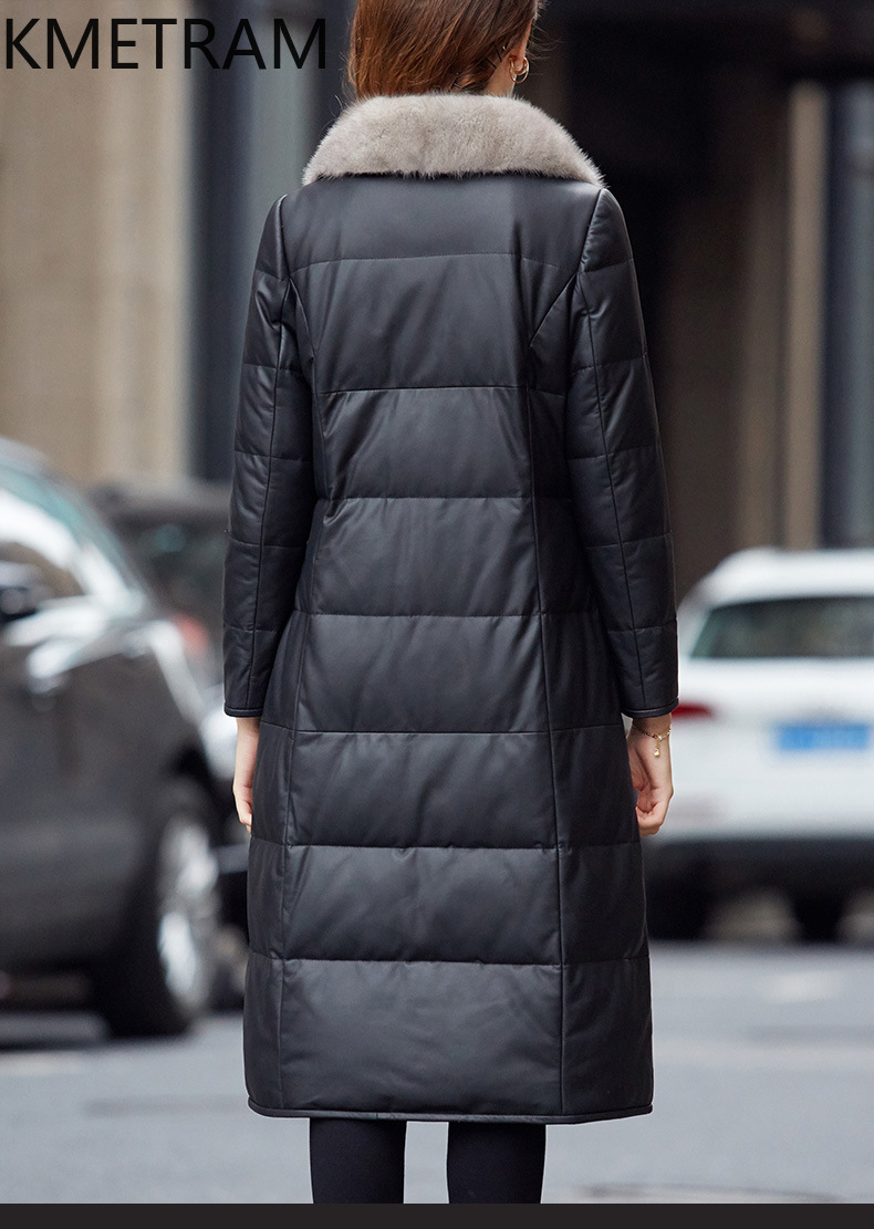 Puffer Jacket Women Down - KMETRAM Giacca Lunga Imbottita in Vera