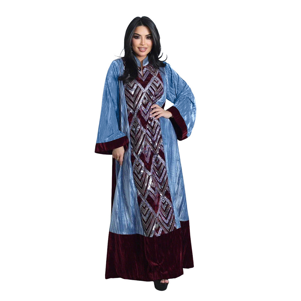 Winter Clothing Dubai - Xqy500461 Abito Lungo Musulmano in Velluto