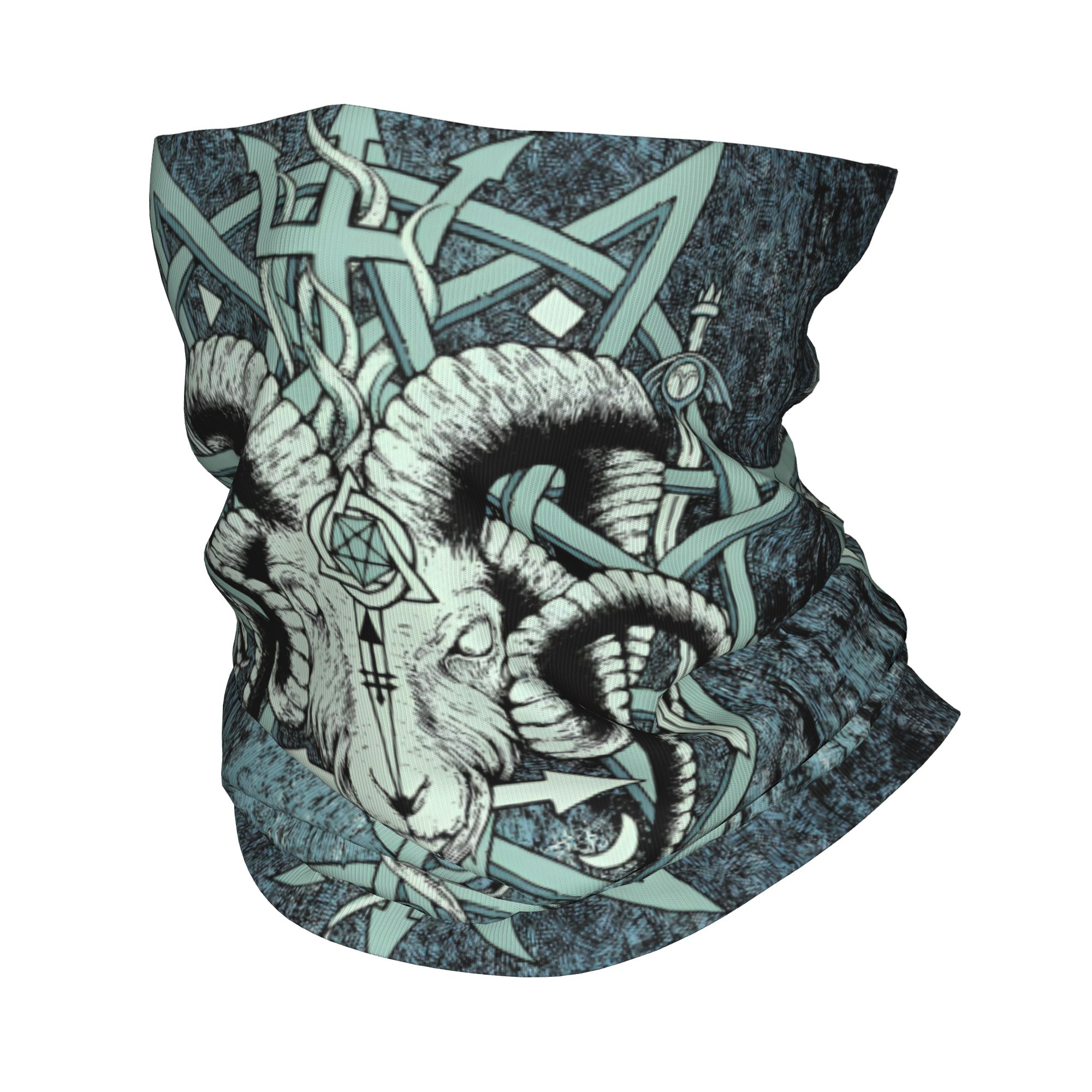 Neck Gaiter Fleece - Personalizzato The Sabbatic Goat Baphomet Satanico