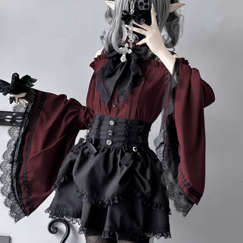 Winter Clothing Vintage - Camicie stile Lolita gotico Y2k Donna