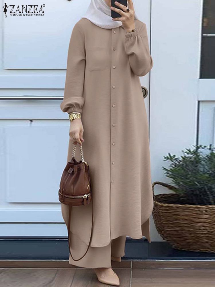 Winter Clothing Dubai - ZANZEA Fashion 2pcs donna set musulmano