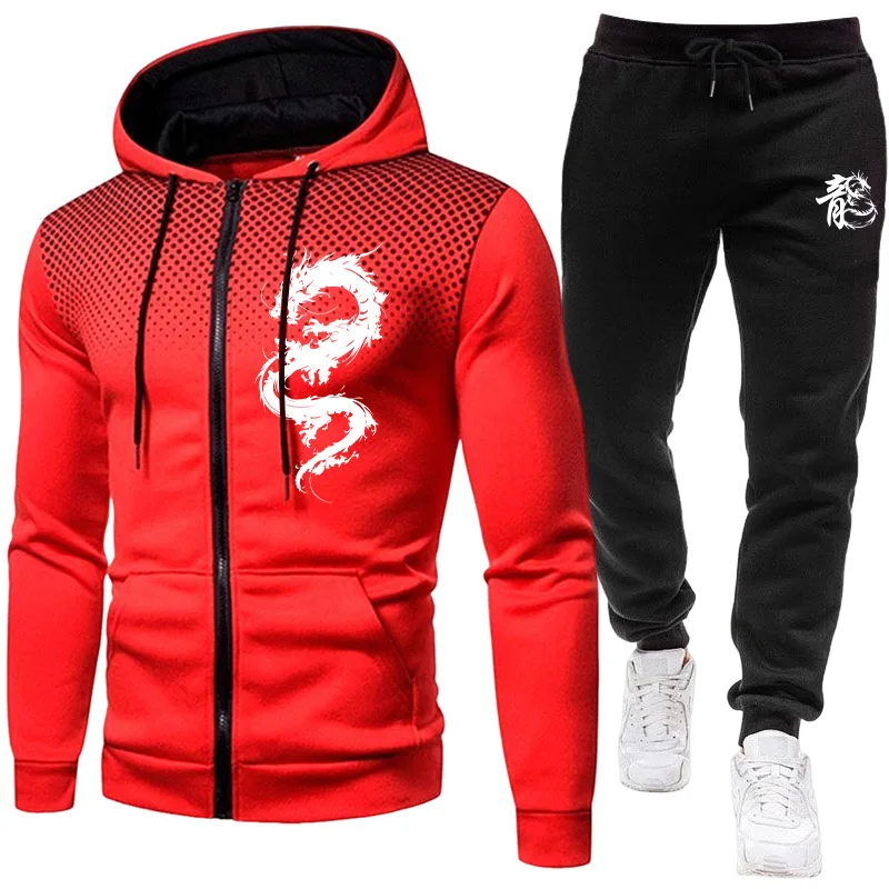 Set da Uomo con Stampa Drago d - Winter Clothing Hoodie recensione e prezzo